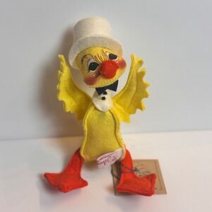 Vintage 1992 Annalee Mobilitee Duck with Top Hat and Bow Tie 7.5" Doll #1510
